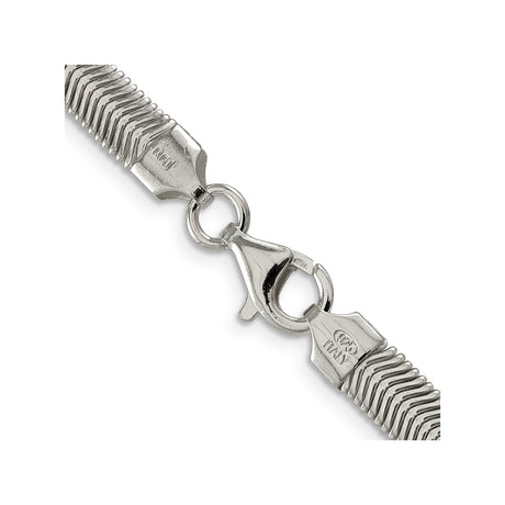 925 White Gold 6.25 mm Polished Chain Necklace, Solid alternate angle