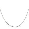 925 White Gold 0.85 mm Polished Chain Necklace, Solid