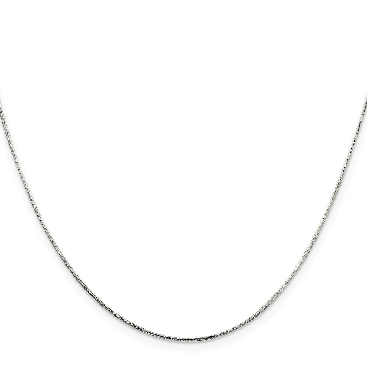 925 White Gold 0.85 mm Polished Chain Necklace, Solid