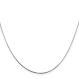 925 White Gold 0.85 mm Polished Chain Necklace, Solid