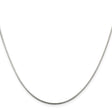 925 White Gold 1.25 mm Polished Chain Necklace, Solid
