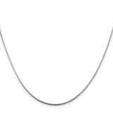 925 White Gold 1.25 mm Polished Chain Necklace, Solid