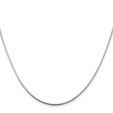 925 White Gold 1.25 mm Polished Chain Necklace, Solid