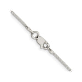 925 White Gold 1.25 mm Polished Chain Necklace, Solid alternate angle