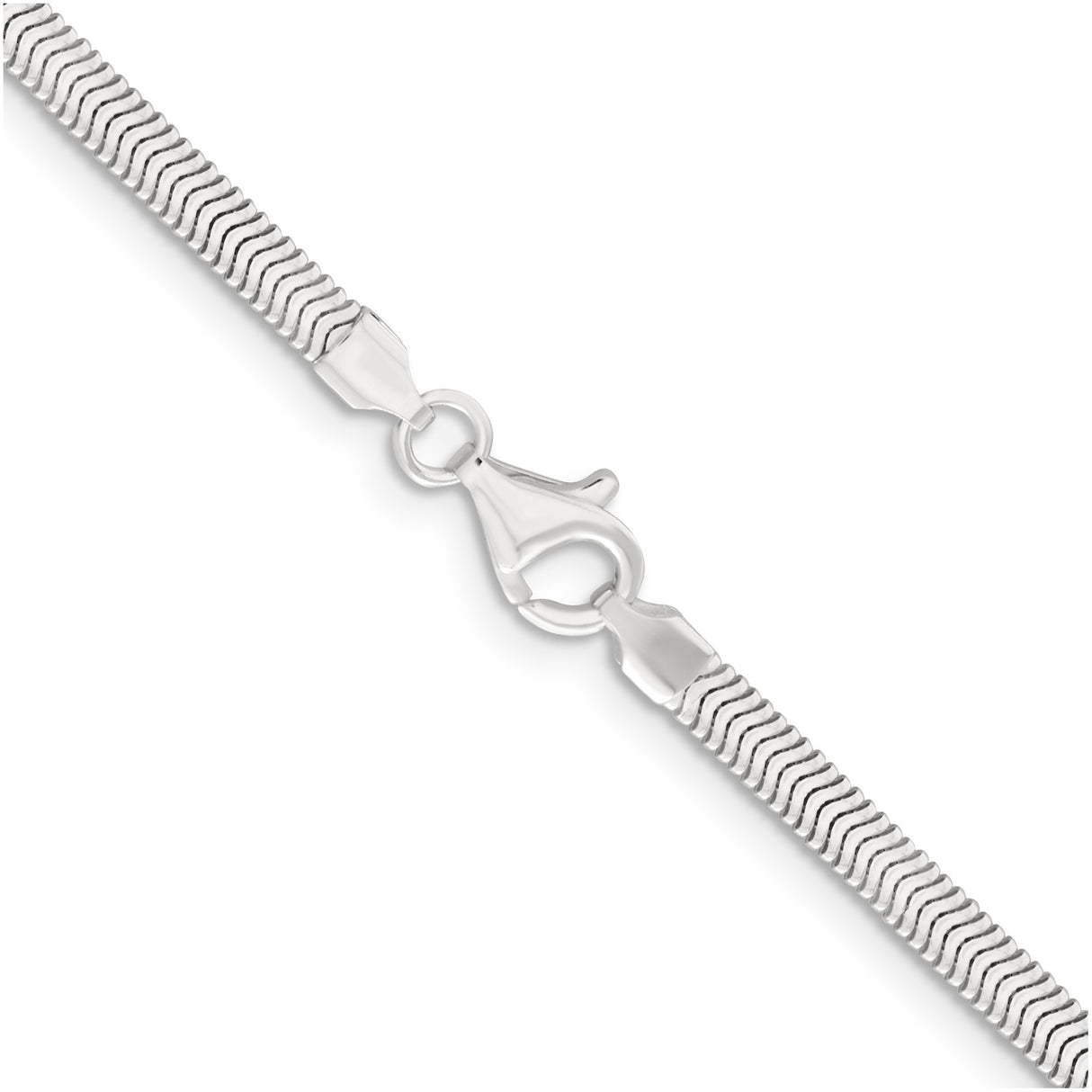 925 White Gold 3.3 mm Polished Chain Necklace, Solid alternate angle