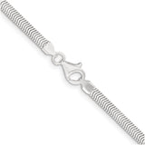 925 White Gold 3.3 mm Polished Chain Necklace, Solid alternate angle