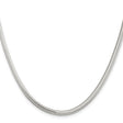 925 White Gold 3.5 mm Polished Chain Necklace, Solid