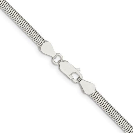 925 White Gold 3.5 mm Polished Chain Necklace, Solid alternate angle