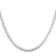 925 White Gold 5 mm Polished Chain Necklace, Solid