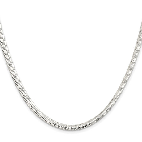 925 White Gold 5 mm Polished Chain Necklace, Solid
