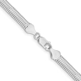 925 White Gold 5 mm Polished Chain Necklace, Solid alternate angle