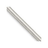 925 White Gold 5 mm Polished Chain Necklace, Solid detail view