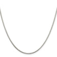 925 White Gold 2 mm Polished Chain Necklace, Solid
