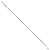 925 White Gold 2 mm Polished Chain Bracelet, Solid