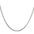 925 White Gold 2.5 mm Polished Chain Necklace, Solid