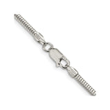925 White Gold 2.5 mm Polished Chain Necklace, Solid alternate angle