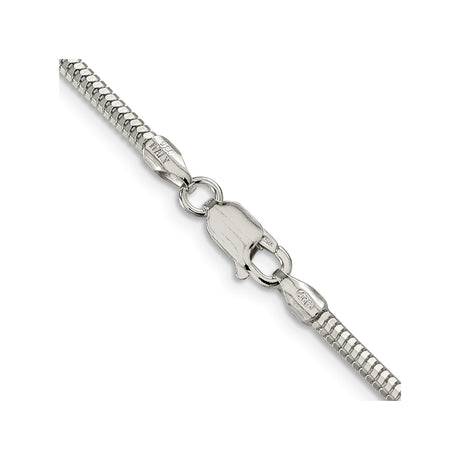 925 White Gold 2.5 mm Polished Chain Necklace, Solid alternate angle