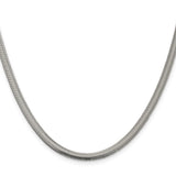 925 White Gold 4.2 mm Polished Chain Necklace, Solid