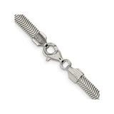 925 White Gold 4.2 mm Polished Chain Necklace, Solid alternate angle