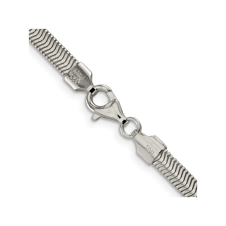 925 White Gold 4.2 mm Polished Chain Necklace, Solid alternate angle