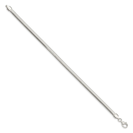 925 White Gold 4.2 mm Polished Chain Bracelet, Solid