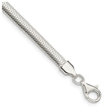 925 White Gold 4.2 mm Polished Chain Bracelet, Solid shown for scale