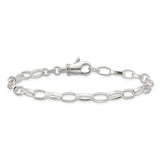 925 White Gold 5 mm Polished Chain Anklet, Solid alternate angle