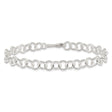 925 White Gold 8 mm Polished Chain Anklet, Solid
