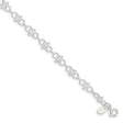 925 White Gold 6 mm Polished Chain Anklet, Solid