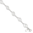 925 White Gold 8 mm Polished Chain Anklet, Solid