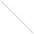 925 White Gold 4 mm Polished Chain Anklet, Solid