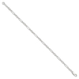 925 White Gold 4 mm Polished Chain Anklet, Solid