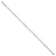 925 White Gold 6 mm Polished Chain Anklet, Solid