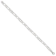 925 White Gold 9 mm Polished Chain Anklet, Solid