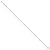 925 White Gold 1.5 mm Polished Chain Anklet, Solid