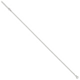 925 White Gold 2 mm Polished Chain Anklet, Solid