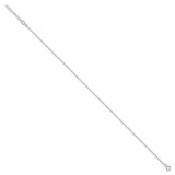 925 White Gold 1.3 mm Singapore Chain Anklet, Polished