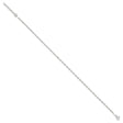 925 White Gold 1.5 mm Singapore Chain Anklet, Polished