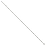 925 White Gold 1.5 mm Singapore Chain Anklet, Polished