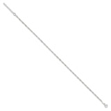 925 White Gold 2 mm Singapore Chain Anklet, Polished