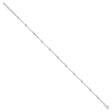 925 White Gold 1 mm Polished Chain Anklet, Solid