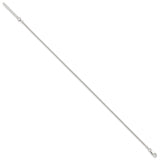 925 White Gold 1.5 mm Polished Chain Anklet, Solid