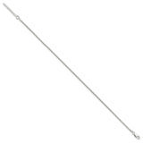 925 White Gold 1.5 mm Polished Chain Anklet, Solid