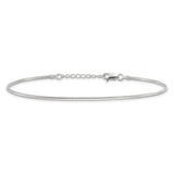 925 White Gold 1.5 mm Polished Chain Anklet, Solid alternate angle