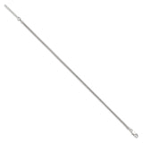 925 White Gold 2.5 mm Polished Chain Anklet, Solid