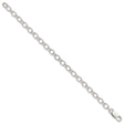 925 White Gold 6 mm Polished Chain Bracelet, Solid