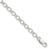 925 White Gold 6 mm Polished Chain Bracelet, Solid alternate angle