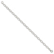 925 White Gold 6 mm Polished Chain Bracelet, Solid