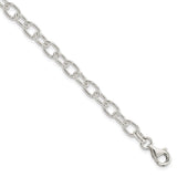 925 White Gold 6 mm Polished Chain Bracelet, Solid alternate angle