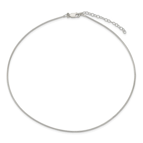 925 White Gold 1.35 mm Polished Chain Necklace